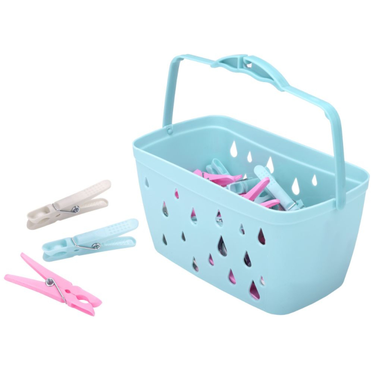 Klamerki do bielizny w koszyku ROSA 30 sztuk RAVI